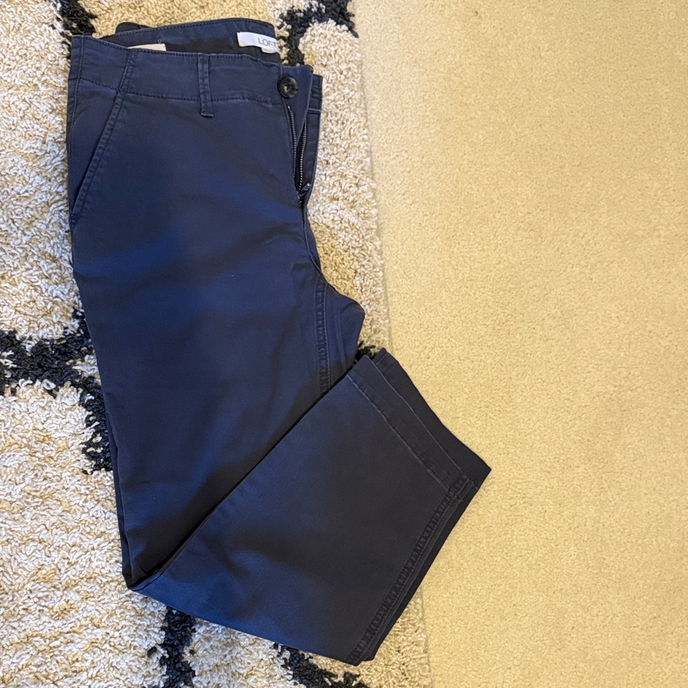 LOFT Grey Slim Ankle Chino Pants